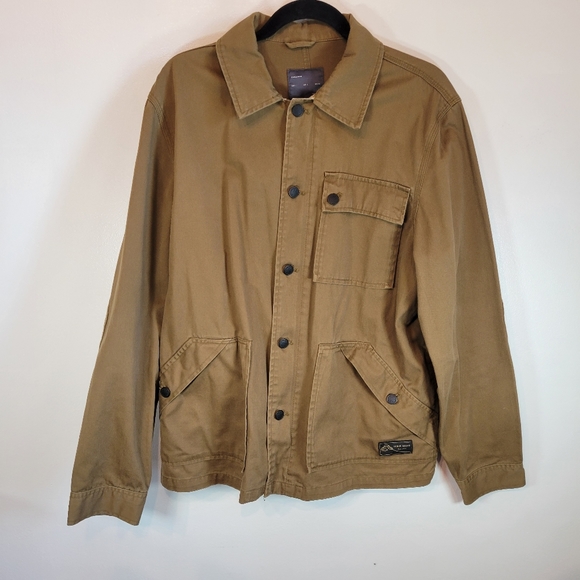 Zara Man Green Brown Collared Jacket Large